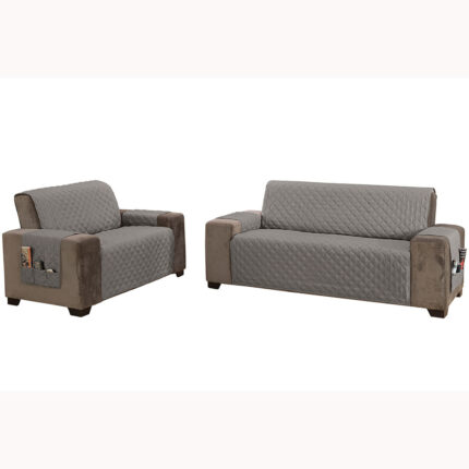 Sofá Classic 2 e 3 Lugares Padrão Cinza