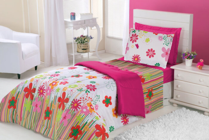 edredom kids garden pink