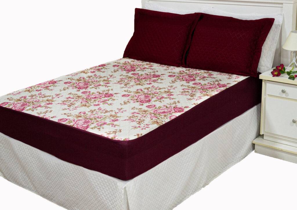 protetor colchao estampado bouquet rose