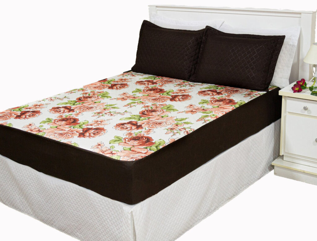 protetor colchao estampado floral tabaco 2