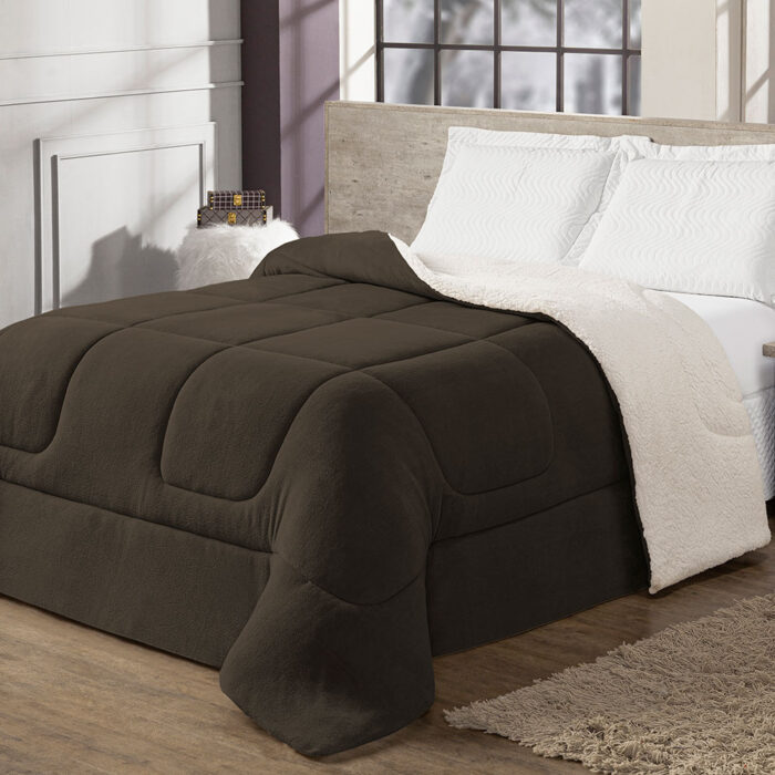 coberdrom king sherpa e manta refilado toda volta marrom 6297f3cd7504d large