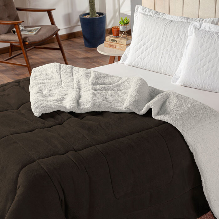 coberdrom king sherpa e manta refilado toda volta marrom 6297f3cd7e41c large