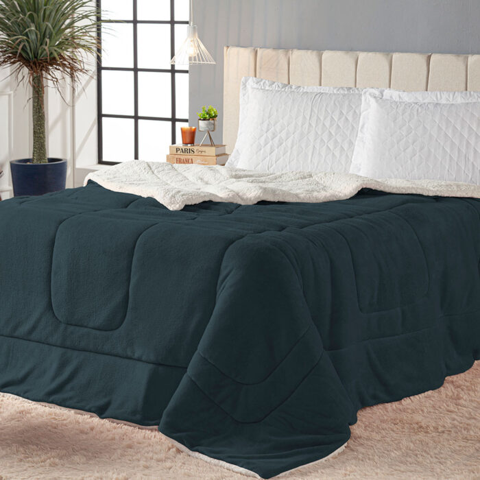 coberdrom queen sherpa e manta refilado toda volta azul 62980d2f44f07 large