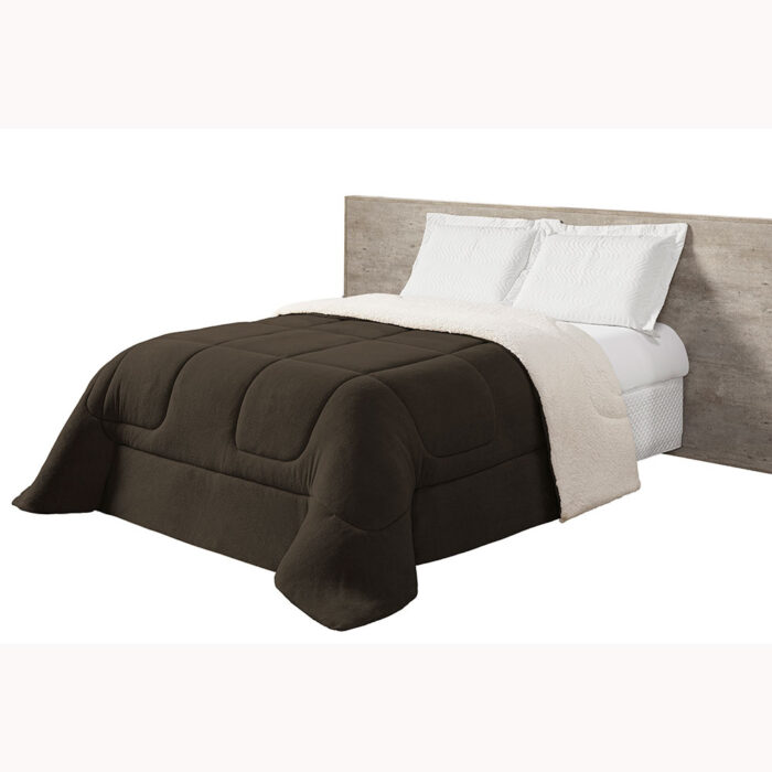 coberdrom queen sherpa e manta refilado toda volta marrom 6411d1e55c1c4 large