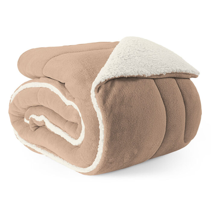 coberdrom solteiro sherpa e manta refilado toda volta bege 62977e7122cdf large