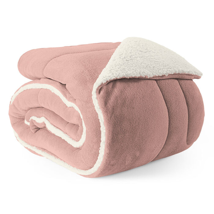 coberdrom solteiro sherpa e manta refilado toda volta rose 6297b900f2bb7 large