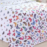 Kit Cobreleito Borboletas Percal Queen - Dupla Face Elegante