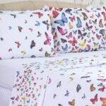 Kit Cobreleito Borboletas Percal Queen - Dupla Face Elegante