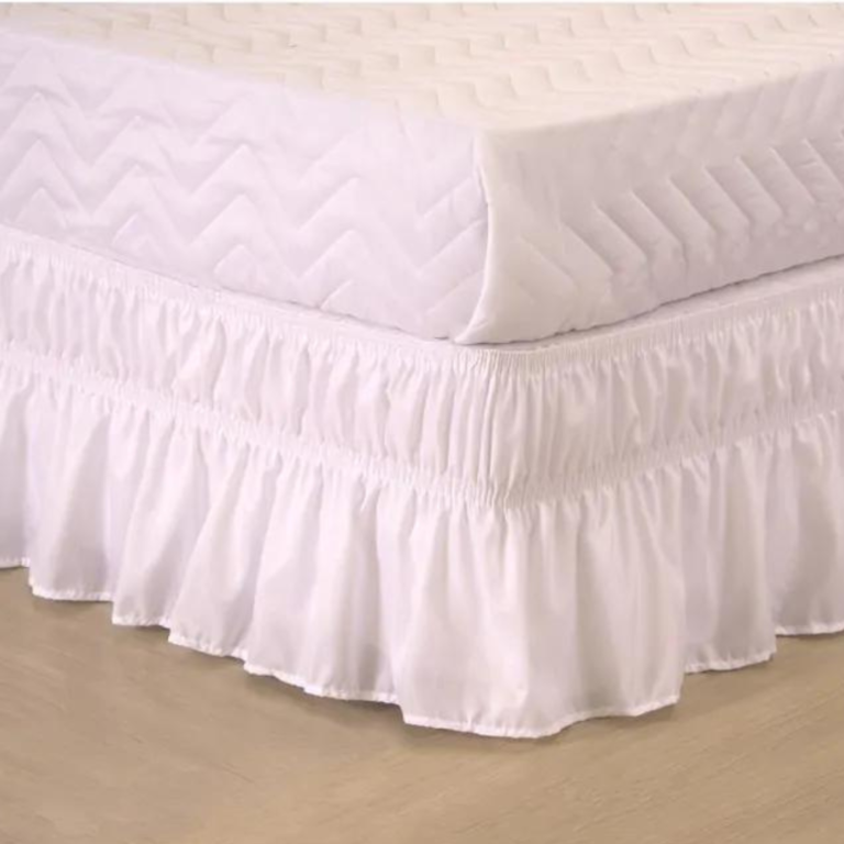 saia para cama box elasticada casal branca